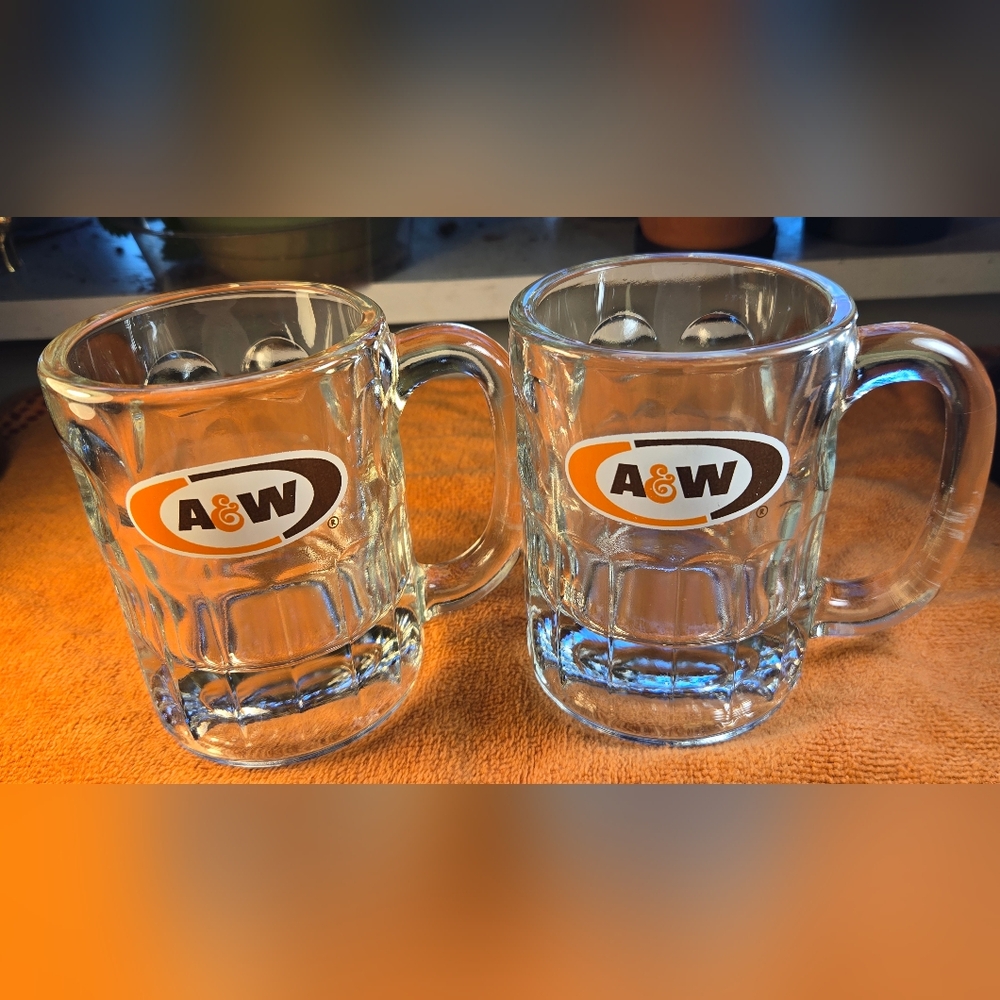 A&W Rootbeer Restaurant Glass Mama Mug Set of Two (4 inch size)